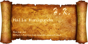 Halla Kunigunda névjegykártya